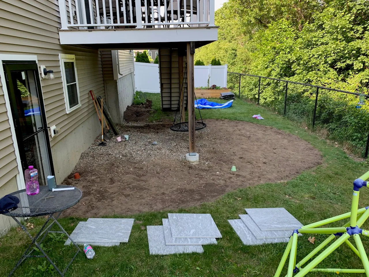 My backyard with some of it dug out.