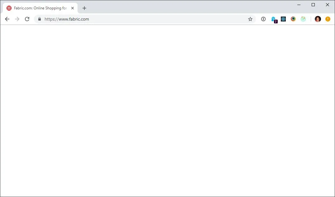 the fabric.com website in a broken state because ghostery blocked tracking scripts