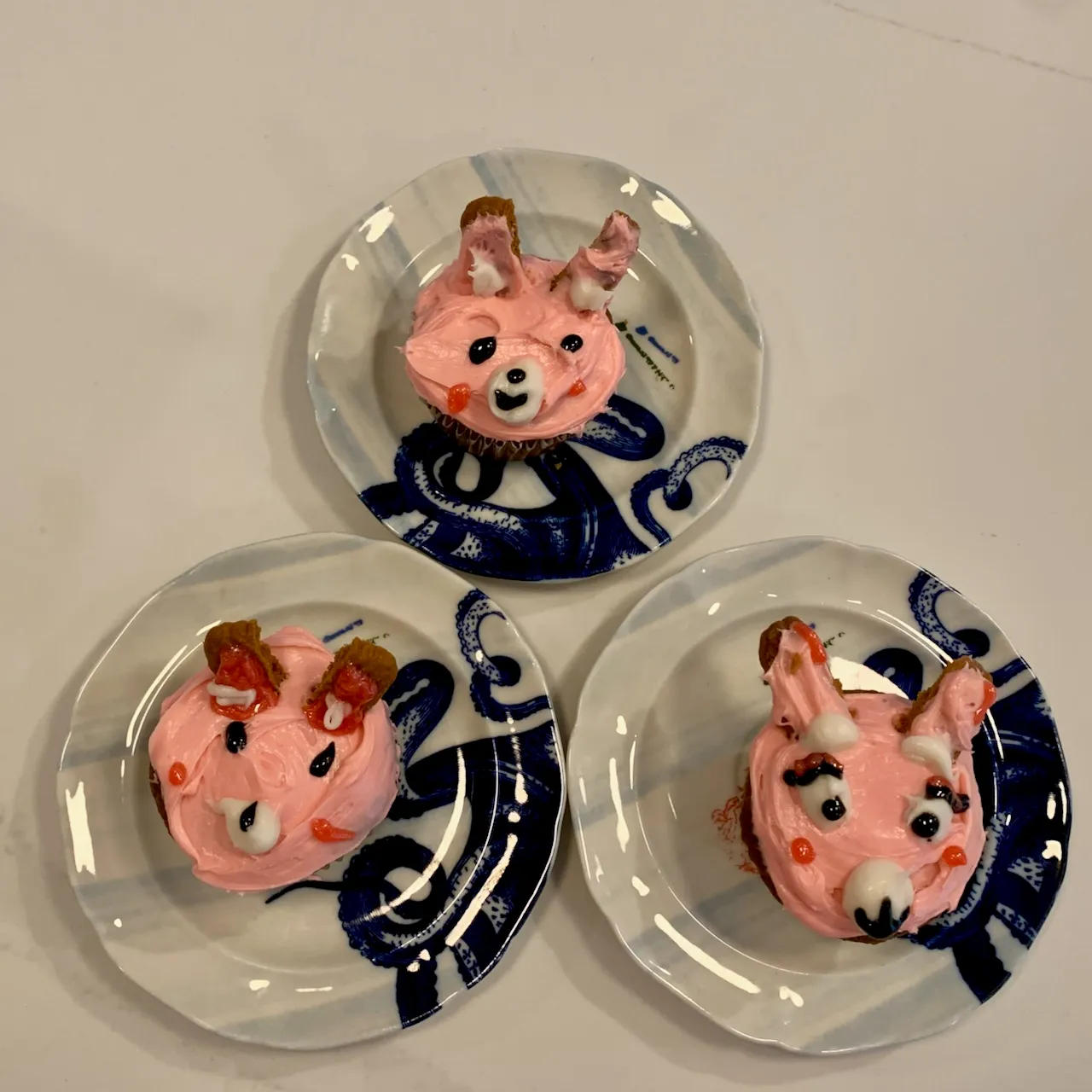 Cupcakes decorated as bunnies