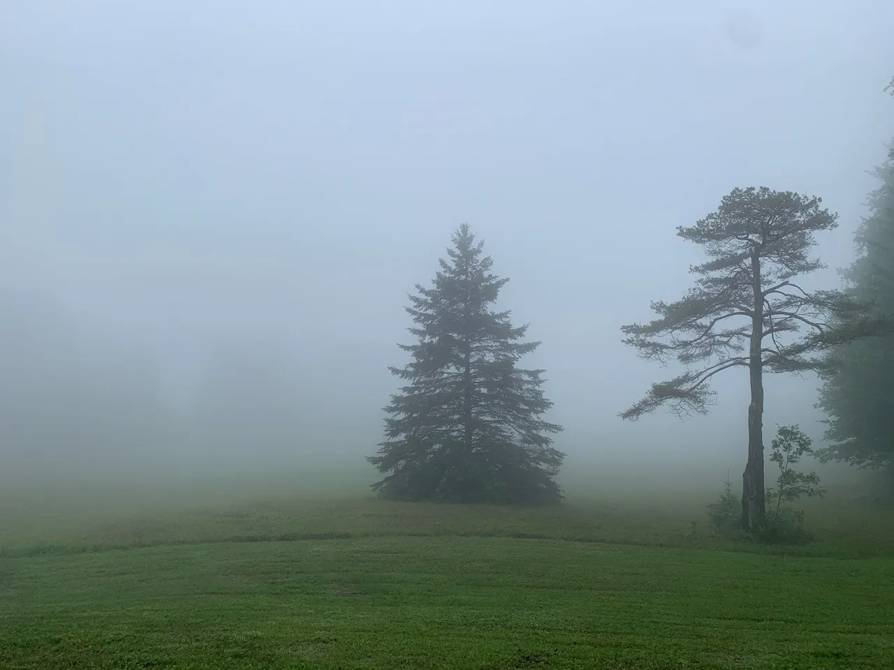 The view from the house in Newark, Vermont on a rainy day