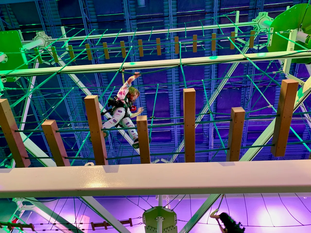 Lorelei running across the ropes course