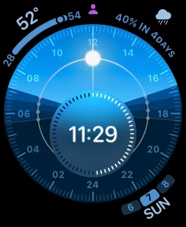 The Solar Dial on my Apple Watch on Daylight Savings